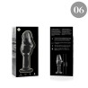 NEBULA SERIES BY IBIZA - MODEL 6 ANAL PLUG BOROSILICATE GLASS CLEAR 12.5 CM -O- 4 CM