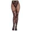 LEG AVENUE - DAHLIA LACE STOCKINGS WITH NET DETAIL BLACK LEG AVENUE - DAHLIA LACE STOCKINGS WITH NET DETAIL BLACK