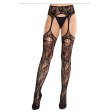 LEG AVENUE - CALZE IN PIZZO CON GIARRETTIERE NERE LEG AVENUE - CALZE IN PIZZO CON GIARRETTIERE NERE