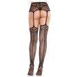LEG AVENUE - BAS EN DENTELLE AVEC CROIX ET PORTE-JARRETELLES NOIR LEG AVENUE - BAS EN DENTELLE AVEC CROIX ET PORTE-JARRETELLES NOIR