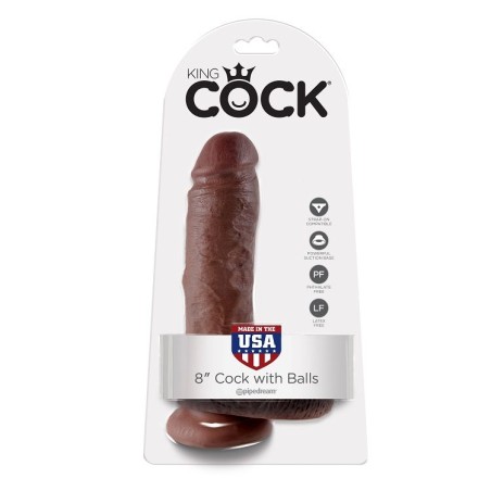 KING COCK - 8 PENE REALÍSTICO MARRÓN 20.3 CM