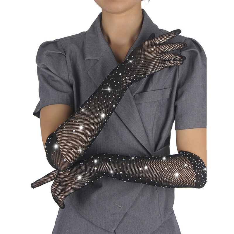 SUBBLIME - 957469SHINE TRANSPARENT GLOVES BLACK S-M
