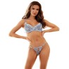 SUBBLIME - 957629 CONJUNTO SUJETADOR Y PANTIES CON BORDADOS DE FLORES CELESTE S-M