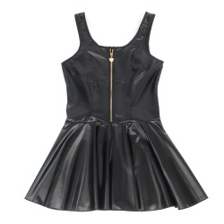 SUBBLIME - 957667 ROBE EN CUIR AVEC FERMETURE ÉCLAIR COEUR NOIR S-M