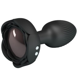 PRETTY LOVE - OLMAN ANAL PLUG WITH LED LIGHT BLACK 8.8 CM