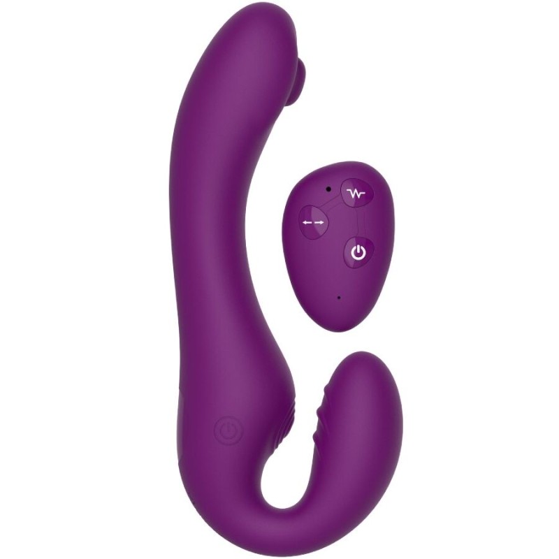 XOCOON - VIBRATORE 2 IN 1 STRAPLESS STRAP-ON CON TELECOMANDO VIOLA