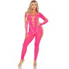 LEG AVENUE - BODYSTOCKING ROSE DOS OUVERT TAILLE UNIQUE