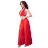 CHILIROSE - CR 4857 ROTES TOP- UND HOSENSET, GRÖSSE S