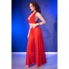 CHILIROSE - CR 4857 ENSEMBLE HAUT ET PANTALON ROUGE TAILLE S