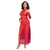 CHILIROSE - CR 4853 RED LACE DRESS WITH GLOVES S-M