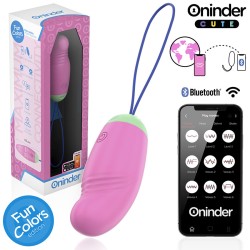 ONINDER CUTE - UOVO IN SILICONE VIBRANTE-ROTANTE A 360° PER AMARE IL PIACERE - APP GLOBALE GRATUITA