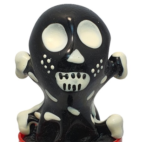 CONDOMERIE - PRESERVATIVO DECORATIVO PINTADO A MANO CALAVERA NEGRA MODELO 2