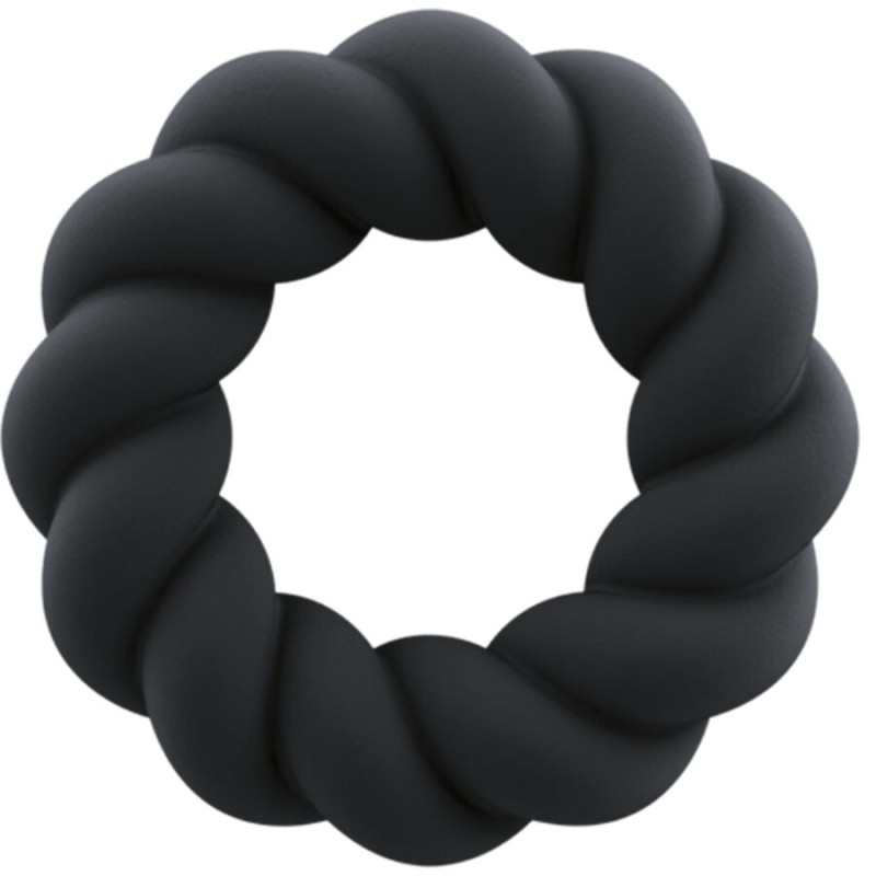 ROCKS-OFF - TWIST BLACK SILICONE MASTURBATOR RING