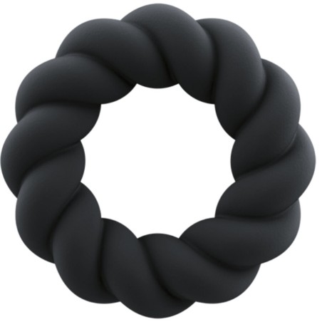 ROCKS-OFF - TWIST BLACK SILICONE MASTURBATOR RING
