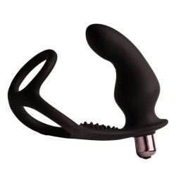 ROCKS-OFF - RO-ZEN RRO ANAL PLUG MIT VIBRIERENDEM PENISRING SCHWARZ