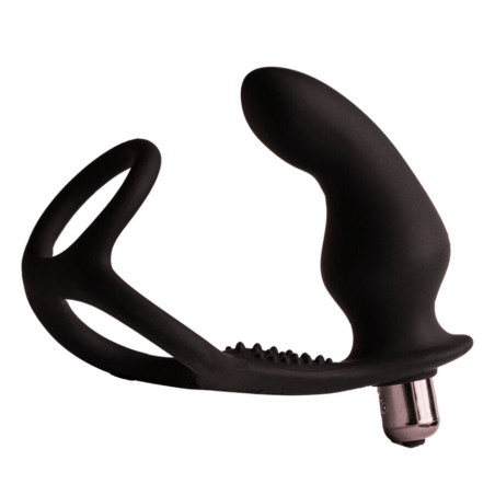 ROCKS-OFF - RO-ZEN RRO ANAL PLUG WITH VIBRATING PENIS RING BLACK