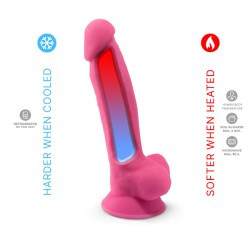 SILEXD - MODELL 1 REALISTISCHER PENIS PREMIUM-SILIKON SILEXPAN FLUORESZIERENDES ROSA 17,5 CM
