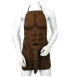 DIABLO PICANTE - TABLIER MUSCLÉ AVEC PÉNIS 3D EN TON MARRON