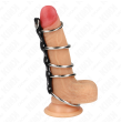 KINK - 5 METALL PENISRINGE 3,2 CM BIS 5 CM DURCH LEDER VERBUNDEN