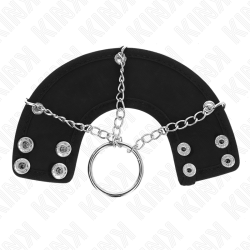 KINK - PENISRING 4 CM KETTE 7 CM METALL MIT LEDERGURTE