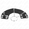 KINK - PENIS RING 4 CM CHAIN 7 CM METAL WITH LEATHER BELT
