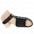 KINK - ANELLO PER GABBIA PER PENE IN PELLE CON CINTURINO DIVISORE PER PALLINE RIVESTITO REGOLABILE