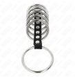 KINK - 7 METAL PENIS RINGS 3.2 CM TO 5 CM CONNECTED BY LEATHER