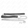 KINK - LEATHER PENIS RING WITH STRAP 21.5 X 2 CM AND METAL CHAIN 60 CM