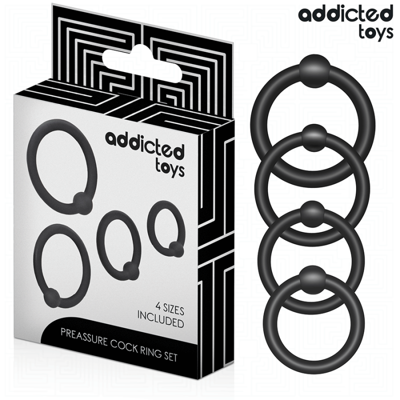ADDICTED TOYS - SET ANILLOS SILICONA DE PRESIÓN