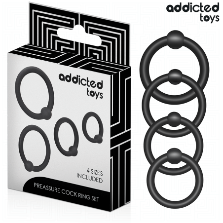 ADDICTED TOYS - SET ANILLOS SILICONA DE PRESIÓN