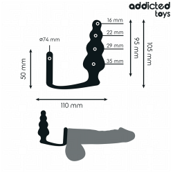 ADDICTED TOYS - ANAL PLUG WITH RING SILICONE MODEL 5