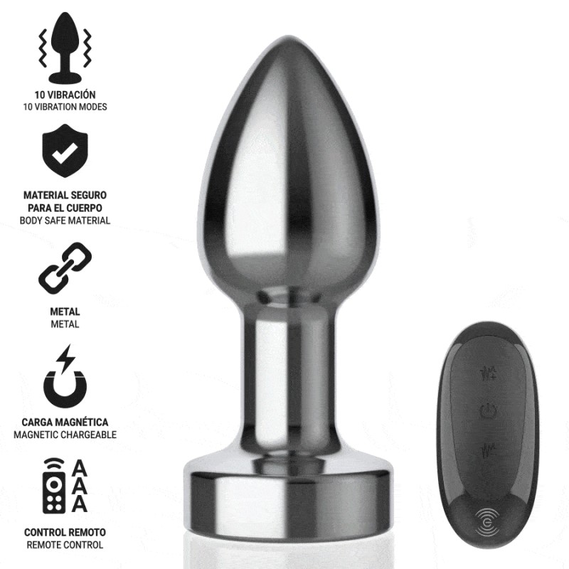 INTENSE - ANAL PLUG 10 VIBRATIONS METAL WITH REMOTE CONTROL S