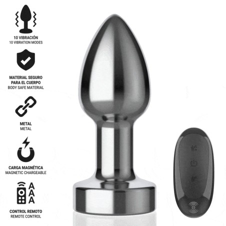 INTENSE - ANAL PLUG 10 VIBRATIONS METAL WITH REMOTE CONTROL S