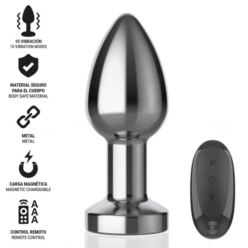 INTENSE - ANAL PLUG 10 VIBRATIONEN METALL MIT FERNBEDIENUNG M