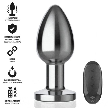INTENSE - ANAL PLUG 10 VIBRATIONS METAL WITH REMOTE CONTROL L
