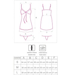 LIVCO CORSETTI FASHION - BABYDOLL HYEONA 1710 THONG ROSE S