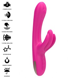 INTENSE - BRITNEY VIBRATEUR LAPIN MULTIFONCTION 23 CM ROSE