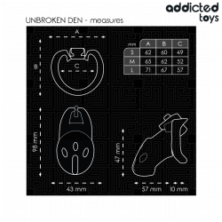 ADDICTED TOYS LOCKED - CAGE À PÉNIS UNBROKEN DEN 9,8 CM