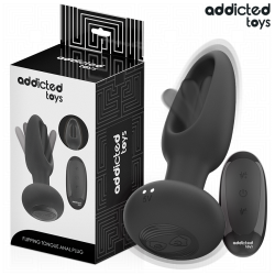 ADDICTED TOYS - PLUG ANAL AVEC LANGUE VIBRANTE ET TÉLÉCOMMANDE