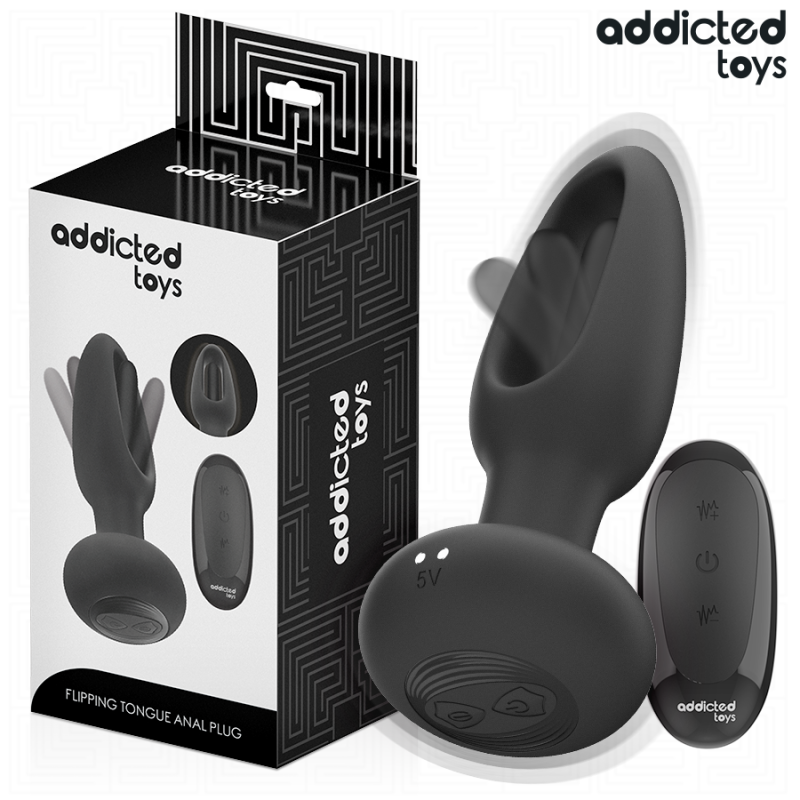 ADDICTED TOYS - PLUG ANAL AVEC LANGUE VIBRANTE ET TÉLÉCOMMANDE