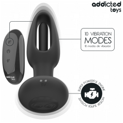 ADDICTED TOYS - PLUG ANAL CON LENGUA VIBRADORA Y CONTROL REMOTO