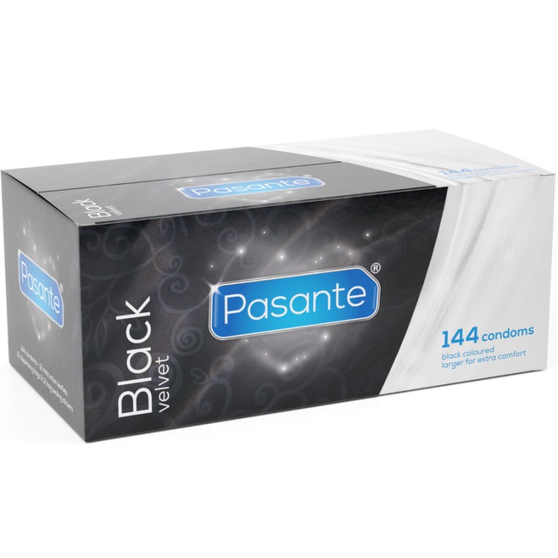 PASANTE - PRÉSERVATIFS EN VELOURS NOIR BOÎTE 144 UNITÉS PASANTE - PRÉSERVATIFS EN VELOURS NOIR BOÎTE 144 UNITÉS