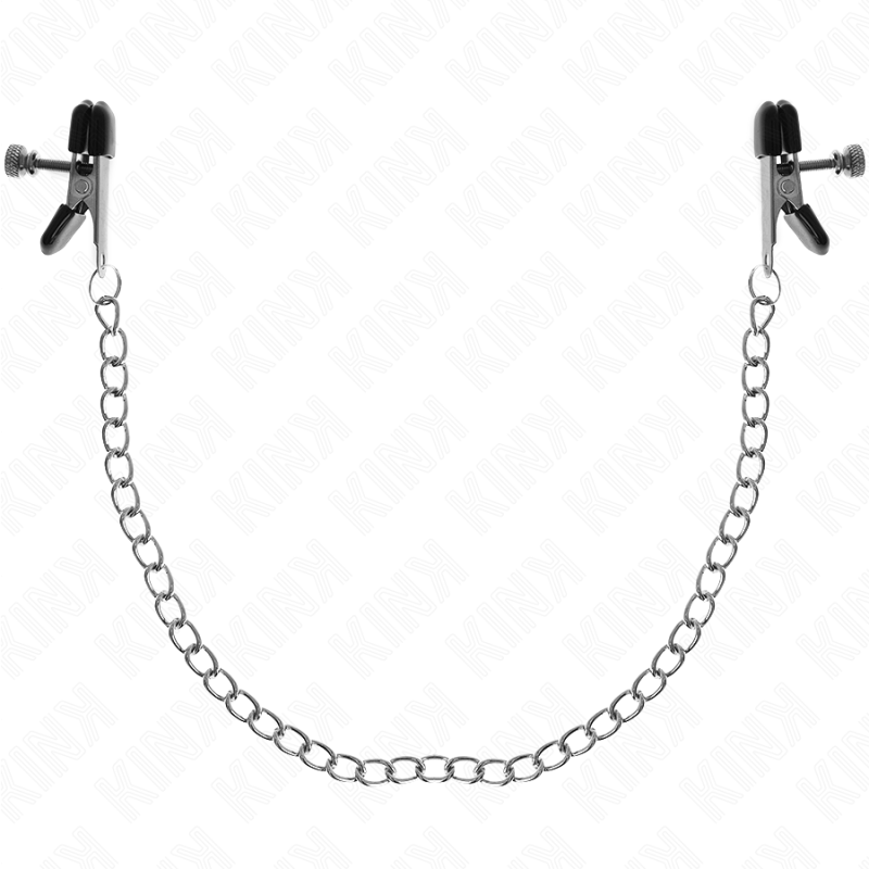 KINK - MORSETTI PER CAPEZZOLI A CATENA PIATTA ARGENTO 34 CM