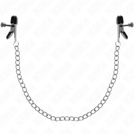 KINK - MORSETTI PER CAPEZZOLI A CATENA PIATTA ARGENTO 34 CM