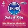 SKINS - DOTS and RIBS PREMIUM CONDOMS PACK 4