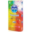 SKINS - PREMIUM-KONDOME MIT VERSCHIEDENEN GESCHMACKSRICHTUNGEN, 8ER-PACK