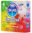SKINS - PREMIUM-KONDOME MIT VERSCHIEDENEN GESCHMACKSRICHTUNGEN, 4ER-PACK