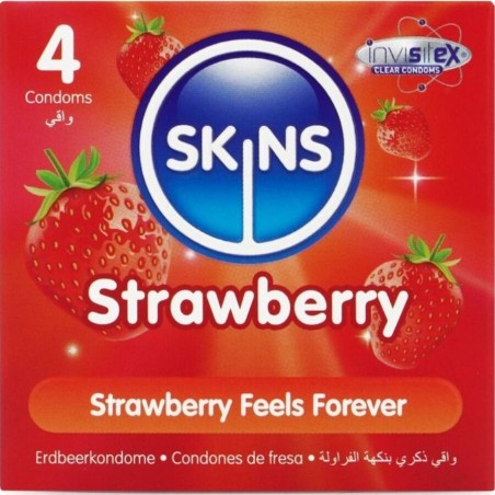 SKINS - ERDBEERE PREMIUM-KONDOME PACKUNG 4