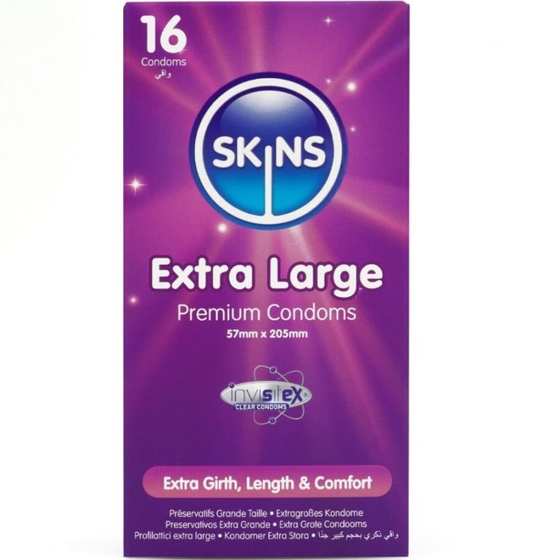 SKINS - PACK DE 16 PRÉSERVATIFS EXTRA LARGES PREMIUM