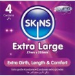 SKINS - PACK DE 4 PRÉSERVATIFS EXTRA LARGES PREMIUM SKINS - PACK DE 4 PRÉSERVATIFS EXTRA LARGES PREMIUM